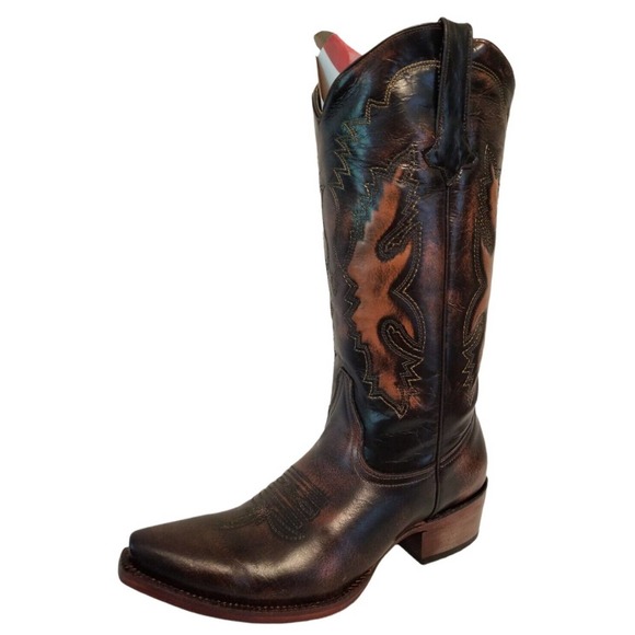 Ferrini Teju Lizard S-Toe Western Boots Chocolate TML 200668 Men's Size‎ US 8 D - Picture 10 of 12